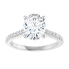 White gold oval engagement ring