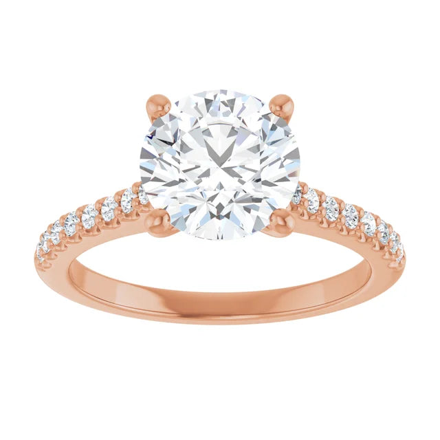 Rose Gold Round Engagement Ring