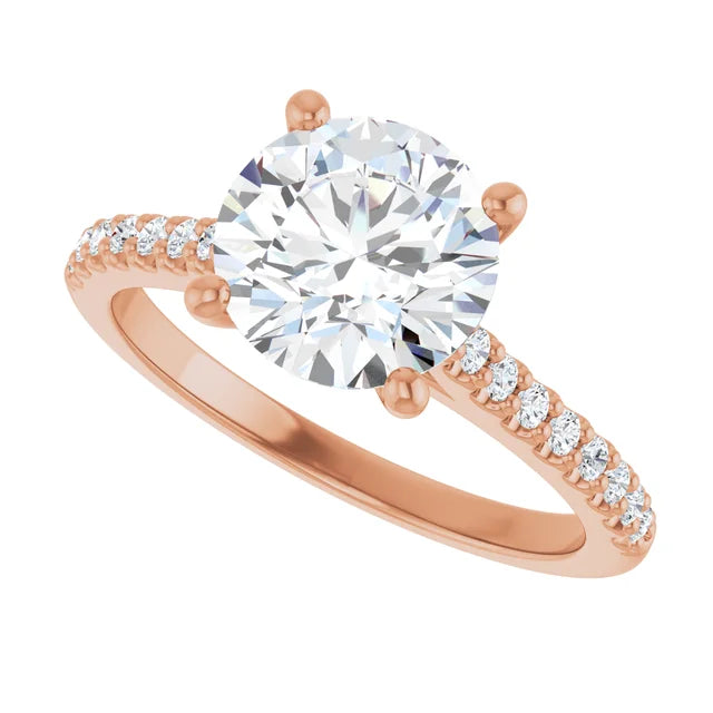 Rose Gold Round Engagement Ring