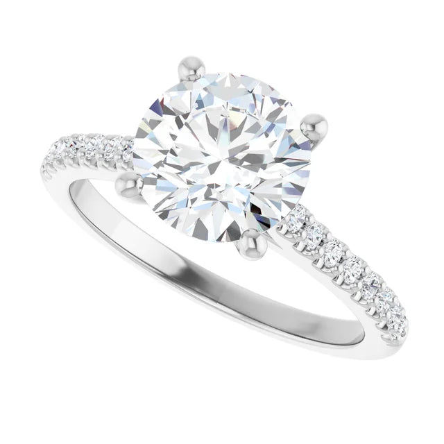 White Gold Round Engagement Ring