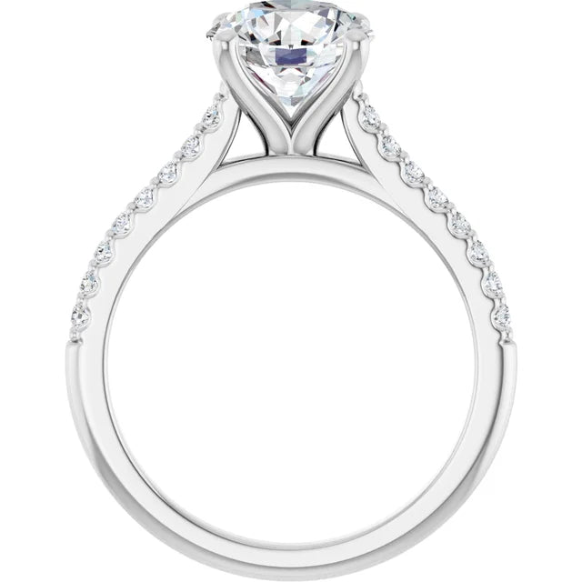 White Gold Round Engagement Ring