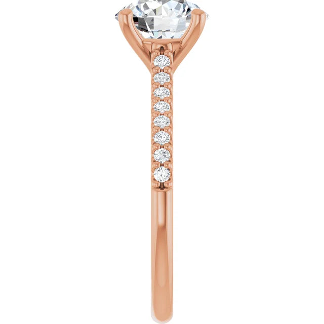 Rose Gold Round Engagement Ring