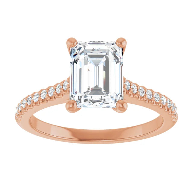 Rose Gold Emerald Engagement Ring