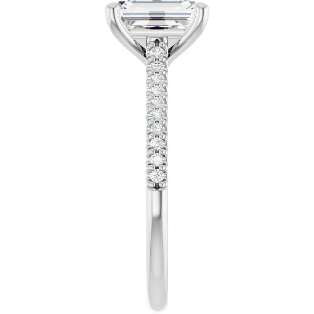 White Gold Emerald Engagement Ring