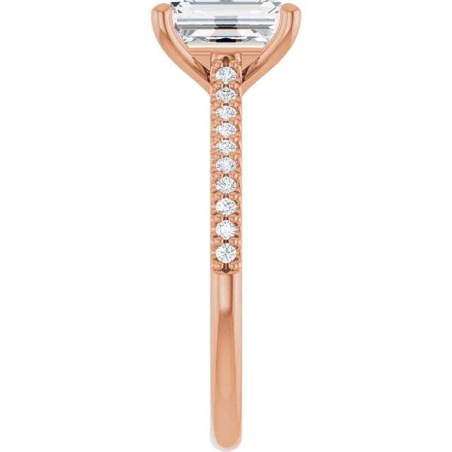 Rose Gold Emerald Engagement Ring