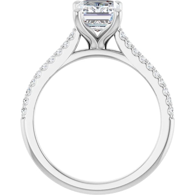 White Gold Emerald Engagement Ring