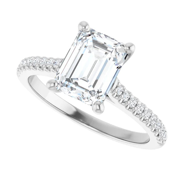 White Gold Emerald Engagement Ring