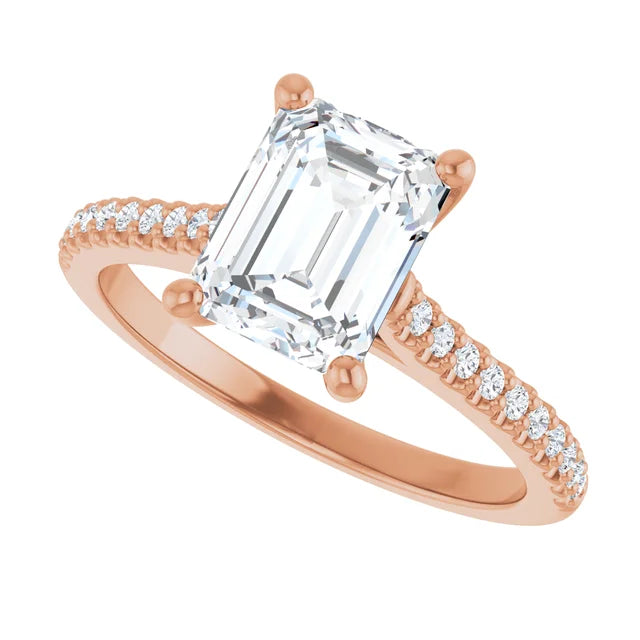Rose Gold Emerald Engagement Ring