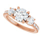 Rose gold engagement ring with center diamond