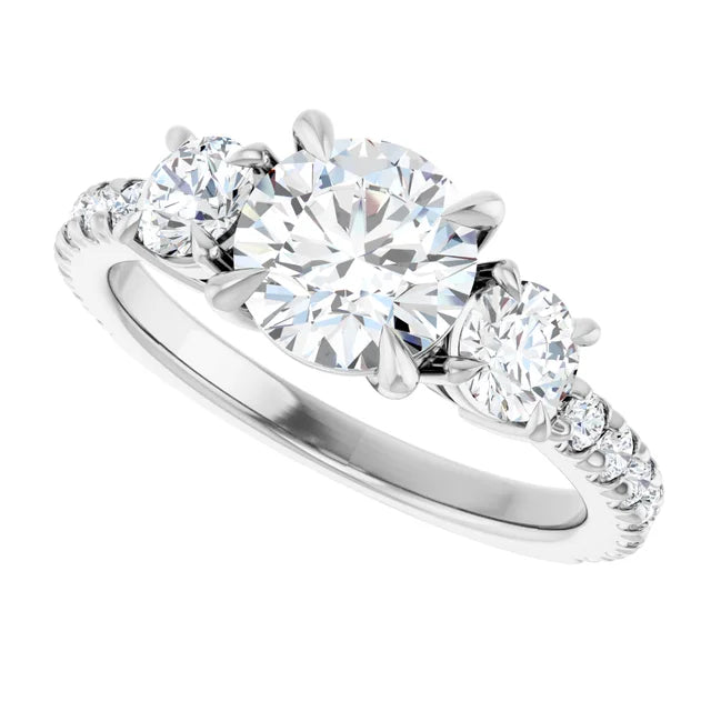 Elegant white gold engagement ring with diamond accents