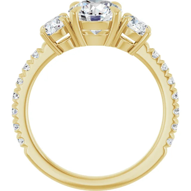 Elegant yellow gold engagement ring with claw prongs