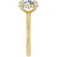 Yellow Gold Oval Engagement Ring With Hidden Halo in 1.80 mm