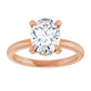 Rose Gold Oval Engagement Ring With Hidden Halo