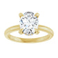 Yellow Gold Oval Engagement Ring With Hidden Halo