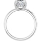 Refined White Gold Oval Engagement Ring With Hidden Halo