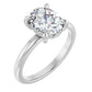 White Gold Oval Engagement Ring With Hidden Halo