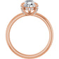 Pear Engagement Ring With Hidden Halo in Rose Gold