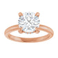 Rose Gold Round Engagement Ring With Hidden Halo