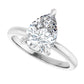 Charming Pear Engagement Ring With Hidden Halo in white