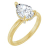 Yellow Gold Pear Engagement Ring With Hidden Halo