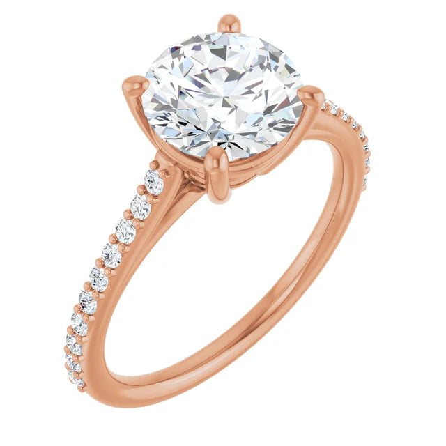 Rose Gold Round Engagement Ring
