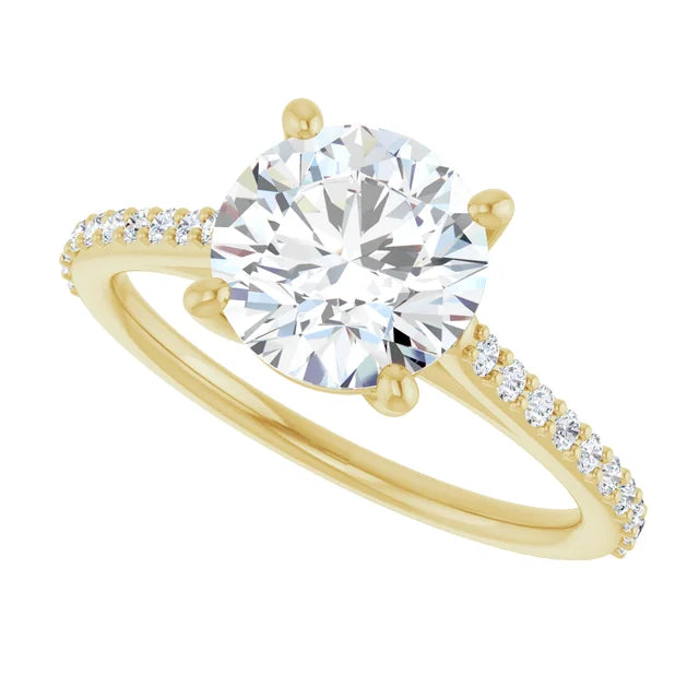 Yellow Gold Round Engagement Ring