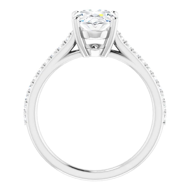 White Gold Oval Engagement Ring