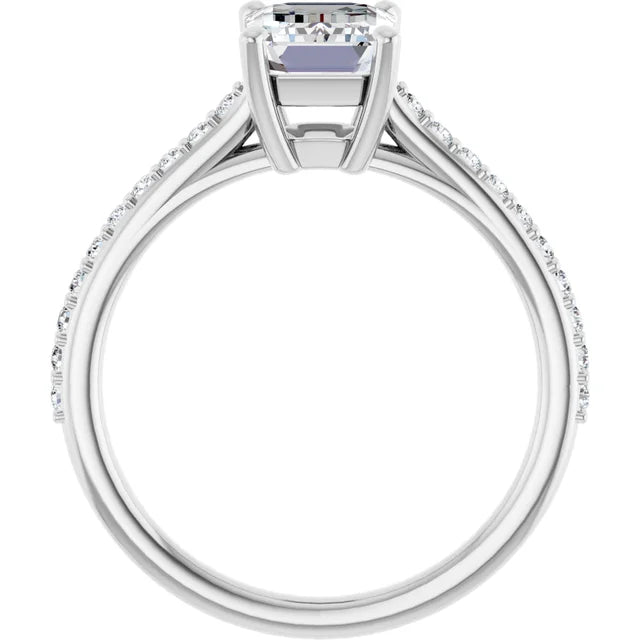 White Gold Emerald Engagement Ring