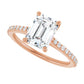 Emerald Engagement Ring in 1.60 mm rose gold diamond band
