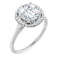 White Gold Round Engagement Ring with Halo
