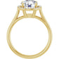 Yellow Round Engagement Ring with Halo