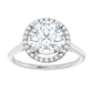 White Gold Round Engagement Ring with Halo