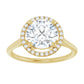 Yellow Round Engagement Ring with Halo