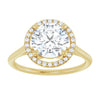 Yellow Round Engagement Ring with Halo