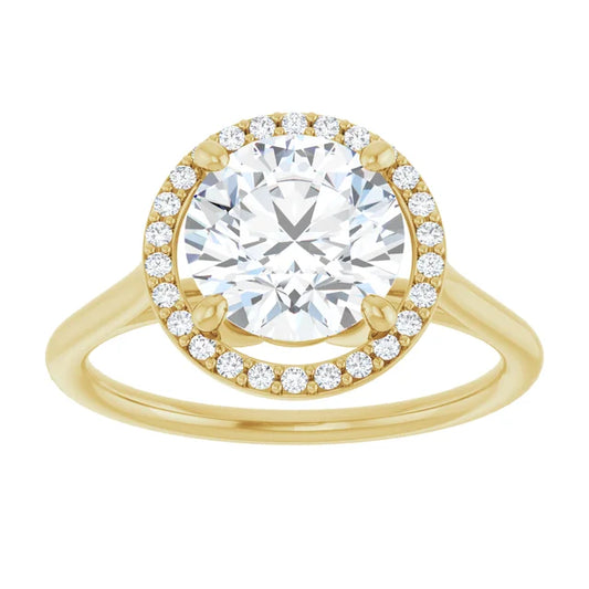 Yellow Round Engagement Ring with Halo