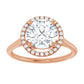 Rose Gold Round Engagement Ring with Halo