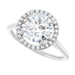 White Gold Round Engagement Ring with Halo