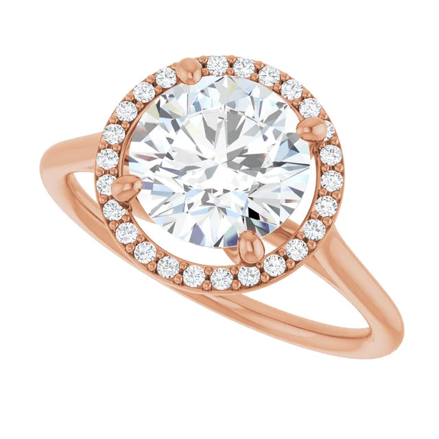 Yellow Round Engagement Ring with Halo