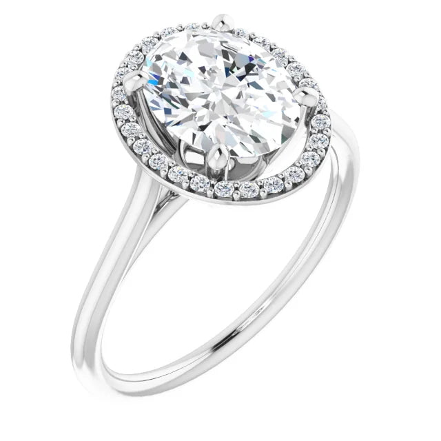Sophisticated Oval Engagement Ring with Halo