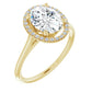 Yellow Gold Oval Engagement Ring with 26 side stones
