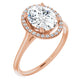 Rose Gold Oval Engagement Ring with 26 side stones