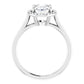 Oval Engagement Ring in White Gold with 26 side stones