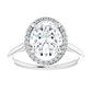 Stunning White Gold Oval Engagement Ring with Halo