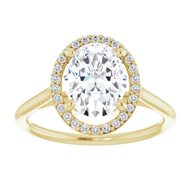 Stunning Oval Engagement Ring with Halo in Rose Gold