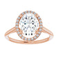 Stunning Oval Engagement Ring with Halo in Rose Gold