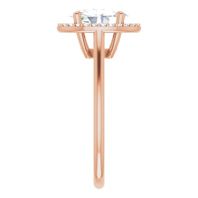 Rose Gold Oval Engagement Ring with Halo