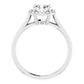 White Gold Cushion Engagement Ring with Halo