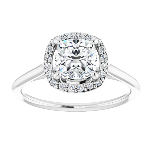 Cushion Engagement Ring with Halo
