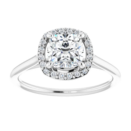 Cushion Engagement Ring with Halo
