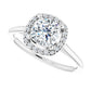 White Gold Cushion Engagement Ring with Halo